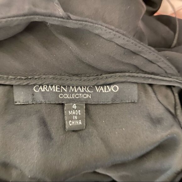 Carmen Marc Valvo Collection Black  Silk Maxi Gown 4 - Picture 9 of 11